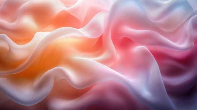 Draped Sheer Fabric with Gradient Color