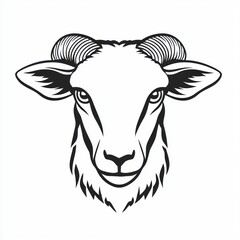 Black and white sheep head graphic (1)