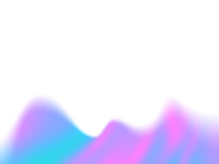 Abstract blurry gradient wavy backdrop. Fluid liquid element. Soft light blob with aura gradation. Blended vibrant multicolor wave