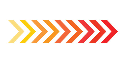 Gradient Direction Arrow Vector – Colorful Chevron Pattern with Yellow to Red Transition, Modern Handmade Decorative Arrows for Infographic, UI Design, Navigation and Backgrounds