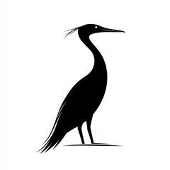 Silhouette of a bird, likely a heron