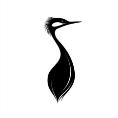 Silhouette of a wading bird