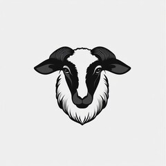 Black and white sheep head graphic (2)