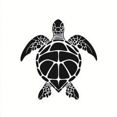 Simple black silhouette of a turtle (15)