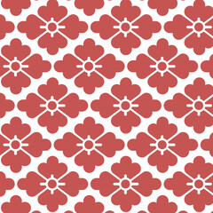 シームレスな和柄パターン　赤