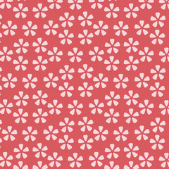 シームレスな和柄パターン　赤　桜