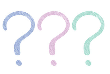 hand drawn doodle question marks