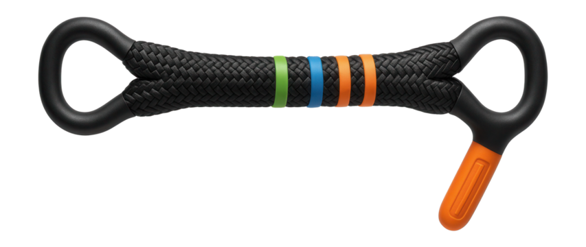 Flexible tow rope with color-coded load rating indicators for safe use