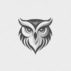 Obraz premium Monochrome owl head graphic (5)