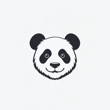 Cute panda head, simple line art (1)