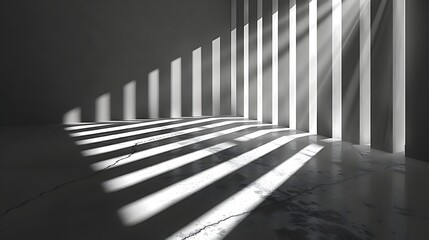 Monochrome textures highlighted by creative lighting.