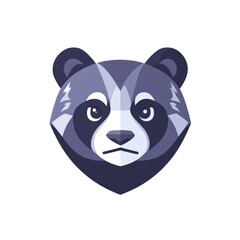 Obraz premium Flat illustration of a panda head