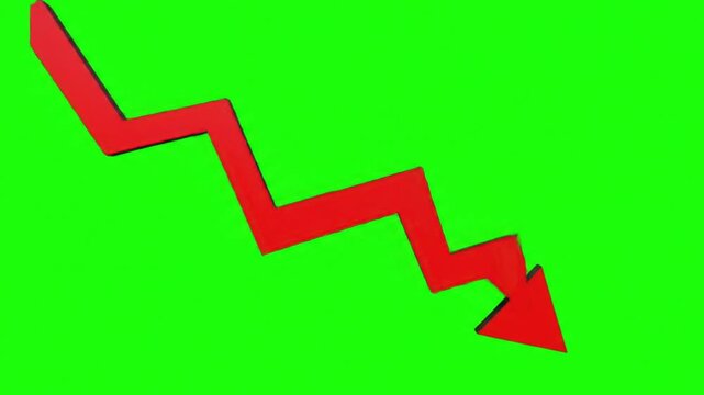 Red downward trend graphic