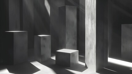 Fototapeta premium Monochrome textures highlighted by creative lighting.