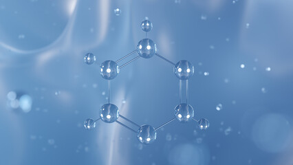 pyrimidine molecular structure, 3d model molecule, heterocyclic compound structural chemical formula view from a microscope © Сергей Шиманович