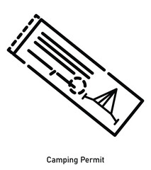 Camping Permit Icon – Entry Ticket Symbol for Campsite Access