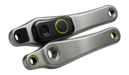 Anodized aluminum crank arms with integrated power meter for professional training