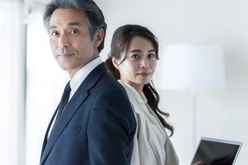 Confident Asian Business Professionals: A Portrait of Partnership and Teamwork