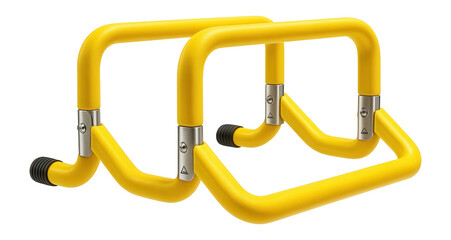 Foldable mini hurdle set in yellow for indoor fitness routines