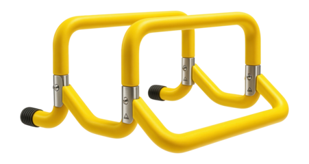 Foldable mini hurdle set in yellow for indoor fitness routines