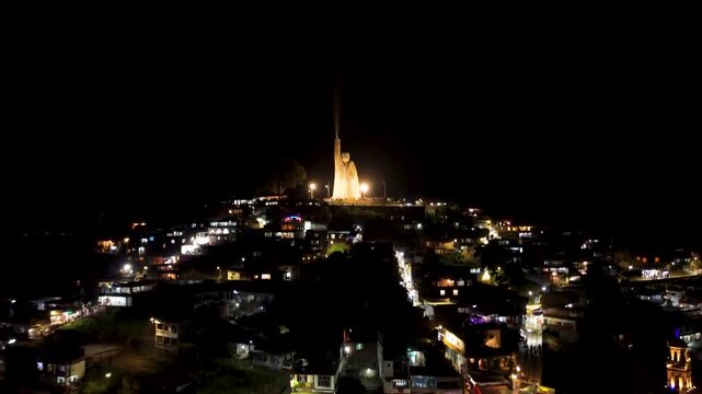 janitzio at night from the sky