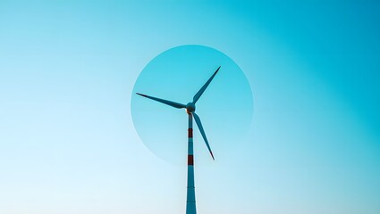 Wind turbine against blue sky renewable energy concept wind power generation clean energy