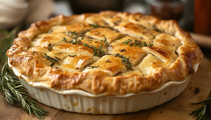 Golden crusted savory pie