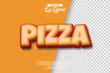 Pizza editable text effect with 3d text style