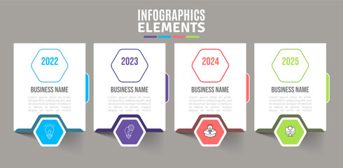 Creative template timeline infographic design elements