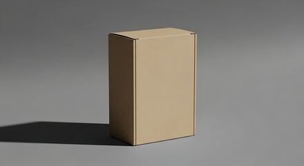 Beige cardboard box mockup