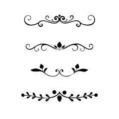 Decorative simple divider. Text dividers retro minimal line separators,  Vector isolated geometric wedding card heart separator elements set. Text dividers. . Hand drawn vector illustration. 
