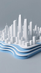 3D modern city background