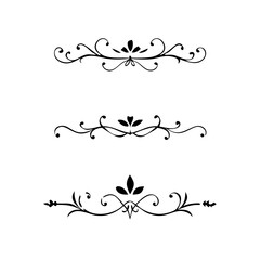 Decorative simple divider. Text dividers retro minimal line separators,  Vector isolated geometric wedding card heart separator elements set. Text dividers. . Hand drawn vector illustration. 
