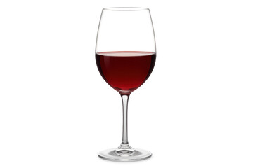 Glass of red wine on transparent background, ready to be clipped out