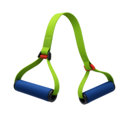 Elastic resistance strap with foam handles for home stretching sessions