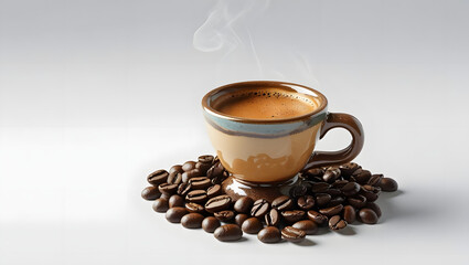 Fototapeta premium cup of coffee with beans