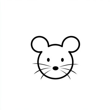 Simple black line drawing of a mouse head