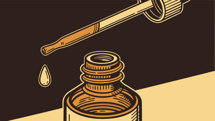 Essential oil bottle with dropper aromatherapy treatment liquid serum beauty product skincare natural remedy health 100