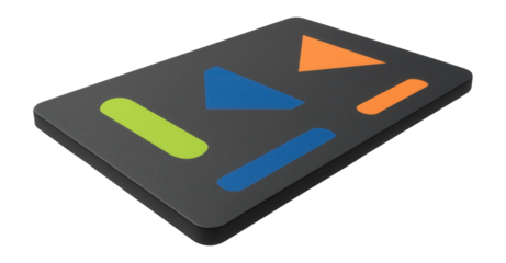 Large rectangular EVA foam mat with vibrant geometric shapes