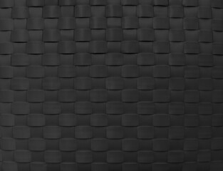 dark black woven plastic texture. Abstract background of intertwined synthetic fibers, showcasing a clean, modern, industrial and minimalist pattern suitable for various design projects.