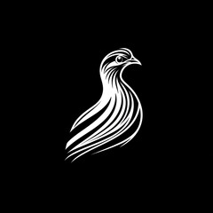Fototapeta premium Stylized white bird silhouette on black background