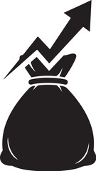 Investment Growth Concept A Sack of Money with an Arrow Pointing Upwards Signifying Increased Financial Success