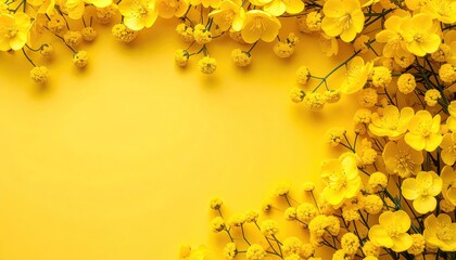 Yellow flowers arranged in a border