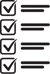 Checklist Icon Showing Multiple Completed Tasks Symbolizing Success and Organization with a Clear Visual Representation of Accomplishments in a Structured Format