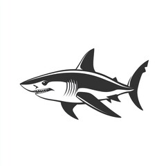 Black and white shark graphic
