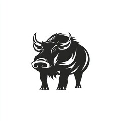 Silhouetted wild boar