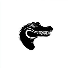 Silhouette of an alligator head