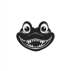 Cartoon alligator head, smiling
