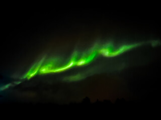 Aurora boreal in the black sky