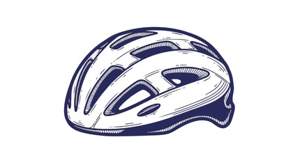 Fototapeta premium Bicycle helmet in detailed line art style on transparent background. Bicycle helmet sketch showcases linework with shading elements, ideal for infographics and sport equipment designs.